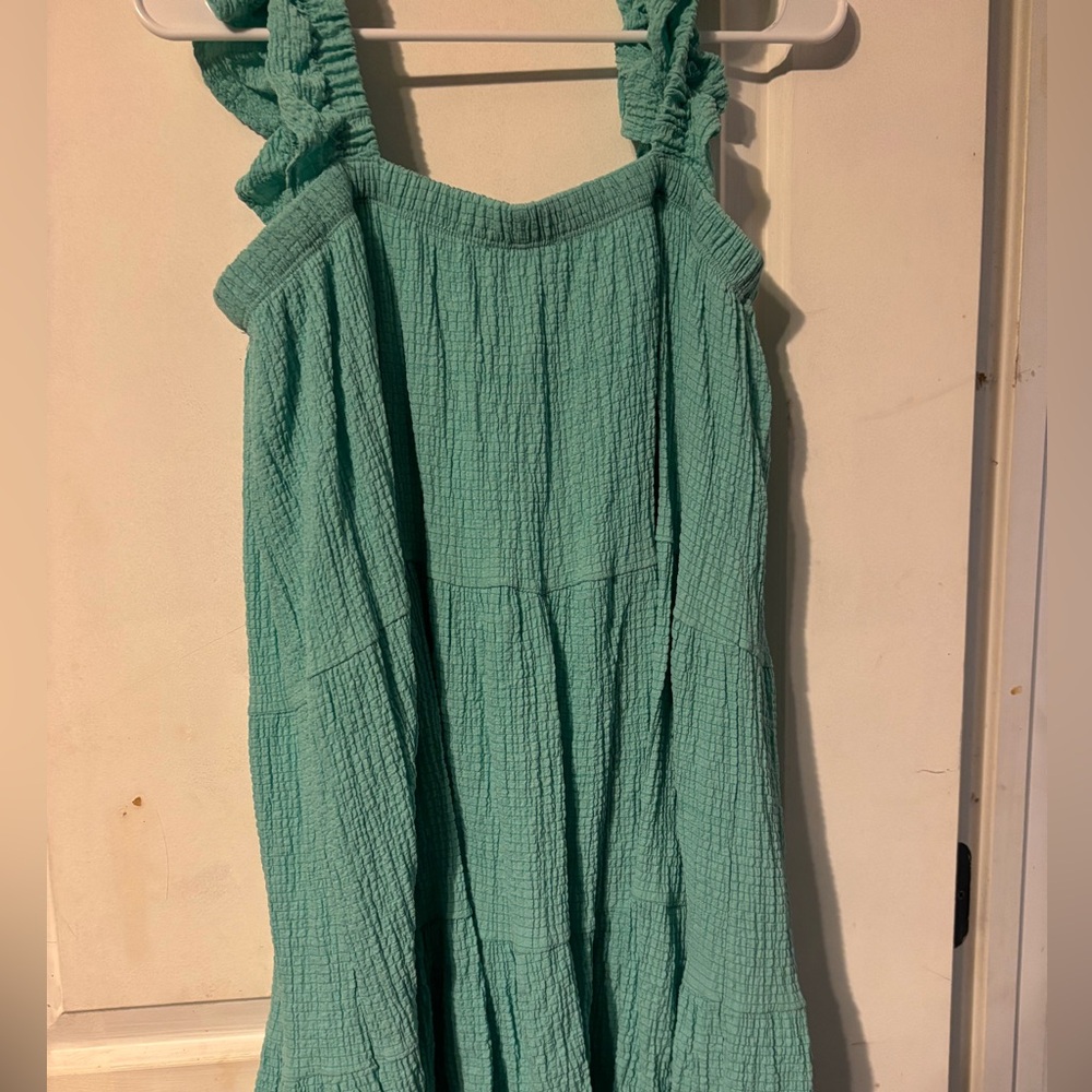 Pink Lily Green Smocked Tiered Maxi Skirt